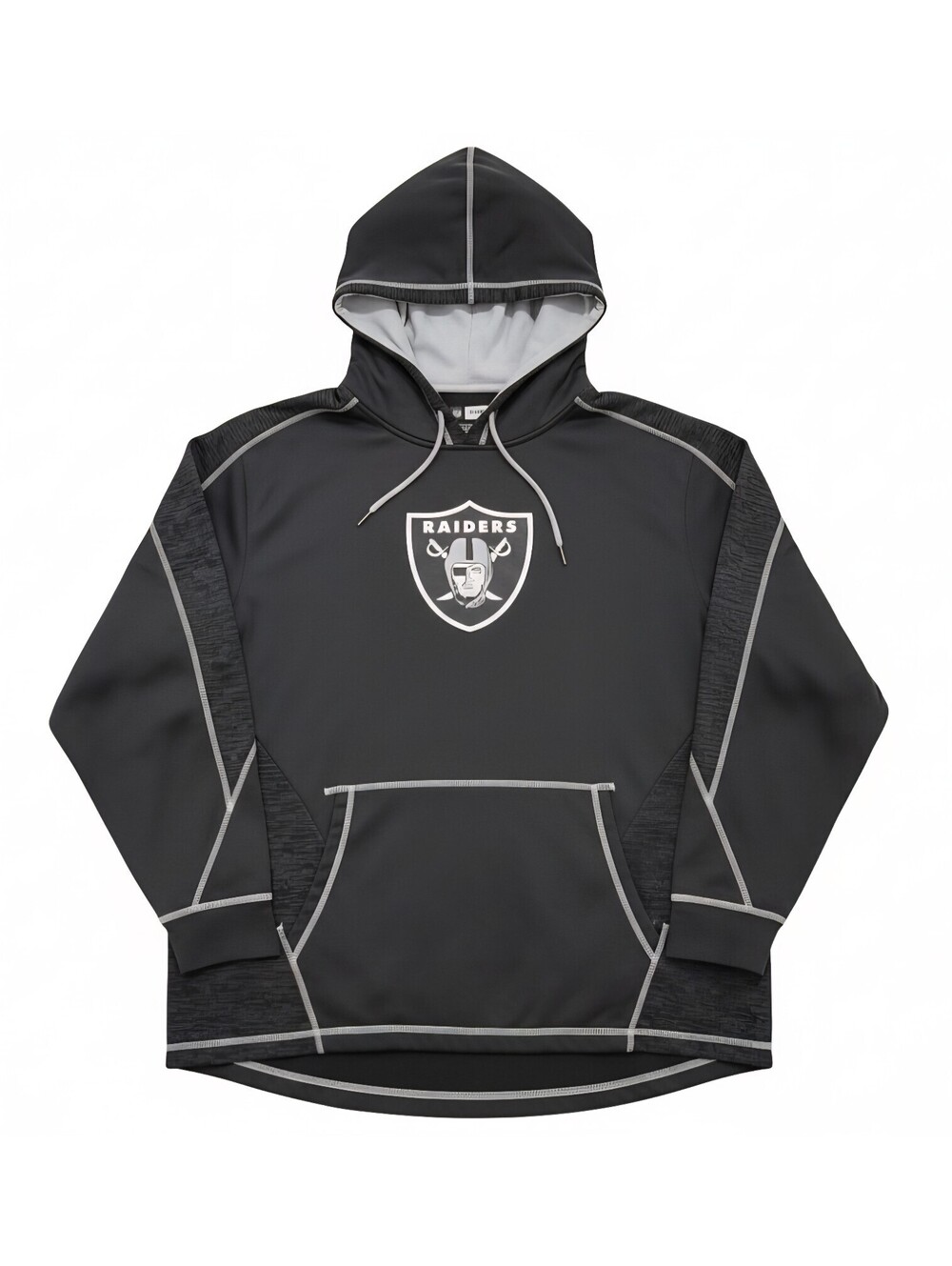 NFL Team Apparel Las Vegas Raiders Hoodie Sweatshirt Men 2XL Gray Black Pullover